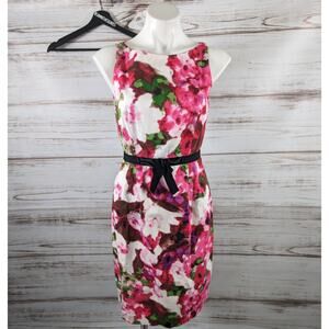 Taylor Pink Watercolor Sheath Dress sz 4